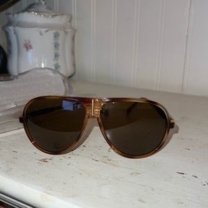 Vintage Rally Aviator sunglasses tortoise brown